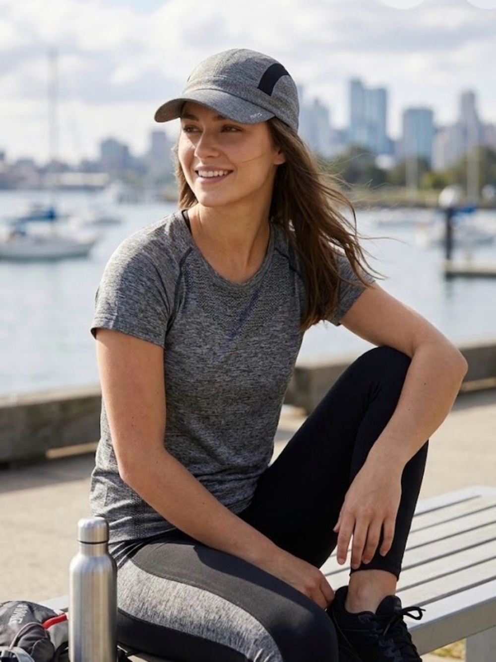 Hind brand Gray and Black Sport Cap  one size  adjustable